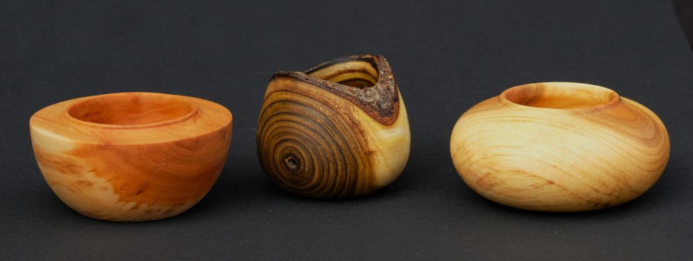 Mini-Schälchen aus buntem Holz